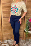 Navy blue denim pant skinny women jeans J209 (BS13)