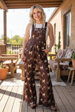 Western chic horse & stirrup print wide leg women boutique overall jumpsuit XCH17192 IS13