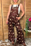 Western chic horse & stirrup print wide leg women boutique overall jumpsuit XCH17192 IS13