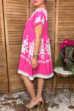 Trendy floral print baby doll short sleleve women's boutique dress Southern Stitch XCH16207