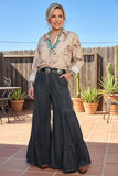 Western denim jeans wide-leg tiered ruffle women's boutique pant Soutern Stitch XCH17096