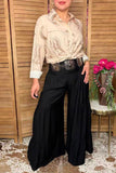 Western tiered ruffle wide-leg cotton women's boutique pant Soutern Stitch XCH17292