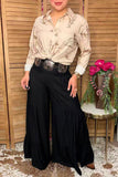 Western tiered ruffle wide-leg cotton women's boutique pant Soutern Stitch XCH17292