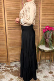 Western tiered ruffle wide-leg cotton women's boutique pant Soutern Stitch XCH17292