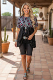 Western leopard printed & black sequin women's boutique top Southern Stitch XCH15731 BS5
