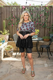 Western leopard printed & black sequin women's boutique top Southern Stitch XCH15731 BS5