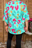 Western Leopard short sleeve women's boutique top Southern Stitch XCH14699 (ES6)