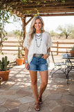 Western trendy lace sleeve women's boutique top Southern Stitch XCH16552 (BS8)
