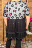 Western leopard printed & black sequin women's boutique top Southern Stitch XCH15731 BS5