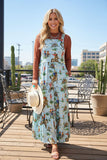 Western cowboy turquoise boutique women's overall maxi dress Southern Stitch XCH17197