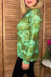 Western moss green tie dye sheer women's boutique top Southern Stitch XCH17153