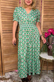 Trendy floral smocked boutique midi women's dress Southern Stitch GJQ17184
