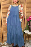 Western cotton denim women's boutique overall maxi dress Southern Stitch XCH17221