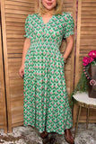 Trendy floral smocked boutique midi women's dress Southern Stitch GJQ17184