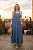 Western cotton denim women's boutique overall maxi dress Southern Stitch XCH17221