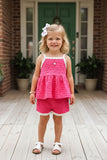 Chic floral baby doll top & shorts 2pc girls boutique sets 251271M A12S4
