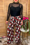 Western rodeo cards & cherry wide leg women's boutique pant Southern Stitch GJQ17201 GS4