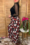 Western rodeo cards & cherry wide leg women's boutique pant Southern Stitch GJQ17201 GS4