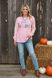 Chic SPOOKY SEASON pink sequin women's boutuque top Southern Stitch XCH16470 BS11