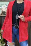 XCH15145-1 Red fabric long sleeve women cardigan /sweater