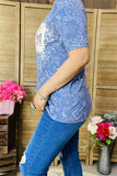 DLH12579 NOT PERFECT JUST FORGIVEN multi color printed short sleeve women tops (GS9)