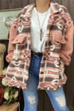 DLH14753 Aztec serape w/pockets and buttons long sleeve women coat/jackets for winter