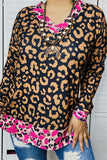 YMY13849 Leopard long sleeve women tops w/v-neckline (DS6)