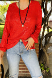 XCH15795 Sequin long sleeve women tops w/red lining