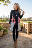 Black & checkered & striped color block irregular women caridgan GJQ8722 (AS15)