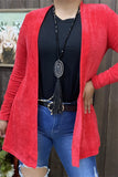 XCH15145-1 Red fabric long sleeve women cardigan /sweater