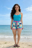 DLH11790 Daisy & leopard printed shorts w/adjustable waist strap Ifloor