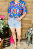 S016 Denim washed white blue women shorts