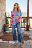 Trendy floral print women's boutique top Southern Stitch XCH16208(ES2)