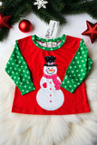 Mom and me Christmas snowman printed long sleeve girls top XCH01016