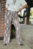 GJQ15654 Aztec multi color printed tighten/long bell bottom women pants