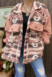 DLH14753 Aztec serape w/pockets and buttons long sleeve women coat/jackets for winter