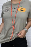 DLH9479 BOO Halloween printed short sleeve gray women t-shirt HS2