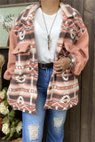 DLH14753 Aztec serape w/pockets and buttons long sleeve women coat/jackets for winter