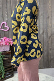 YMY11638 Black & gold leopard printed long sleeve women top (ES9)