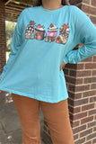 XCH15611 Gingerbread Christmas coffee tee-shirt long sleeve for Women