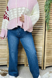 S006  Solid blue jean denim long straight women pant