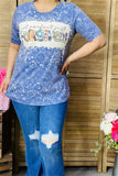 DLH12579 NOT PERFECT JUST FORGIVEN multi color printed short sleeve women tops (GS9)