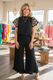 Southern Stitch Aztec embroidery raglan sleeves black women blouse XCH16757 (ES3)