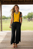 Western leopard & yellow & black short sleeve women's boutique top GJQ10664 (ES3)