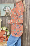 YMY14029 Riding horse western mesh tighten coral women tops w/long sleeve (DS12)