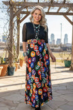 Western black & billiard balls print mesh maxi women boutique dress Southern Stitch XCH17104 BS2