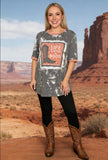 Plus size LIFE IS BETTER IN BOOTS Grey women t-shirt DLH12283 (ES3)