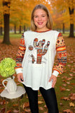 Western White Cactus & Aztec printed long sleeve women t-shirt XCH10516 (GS4)