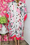 Wholesale floral duster Pink floral multi color printed women's kimono BA10869