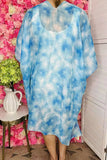 Women's duster Cover-ups Blue tie dye printed women kimono BA8651